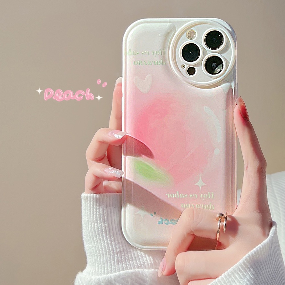 Case Pelindung Motif Buah Peach Untuk Iphone 13 7 + 8 Plus SE 2020 XS XR 11 12 PRO MAX