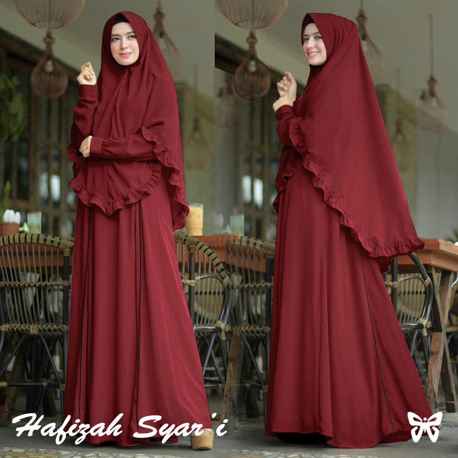 Baju Gamis Wanita / Gamis Pesta / Busana Long Dress Muslim Hafizah Syari [Jersey]