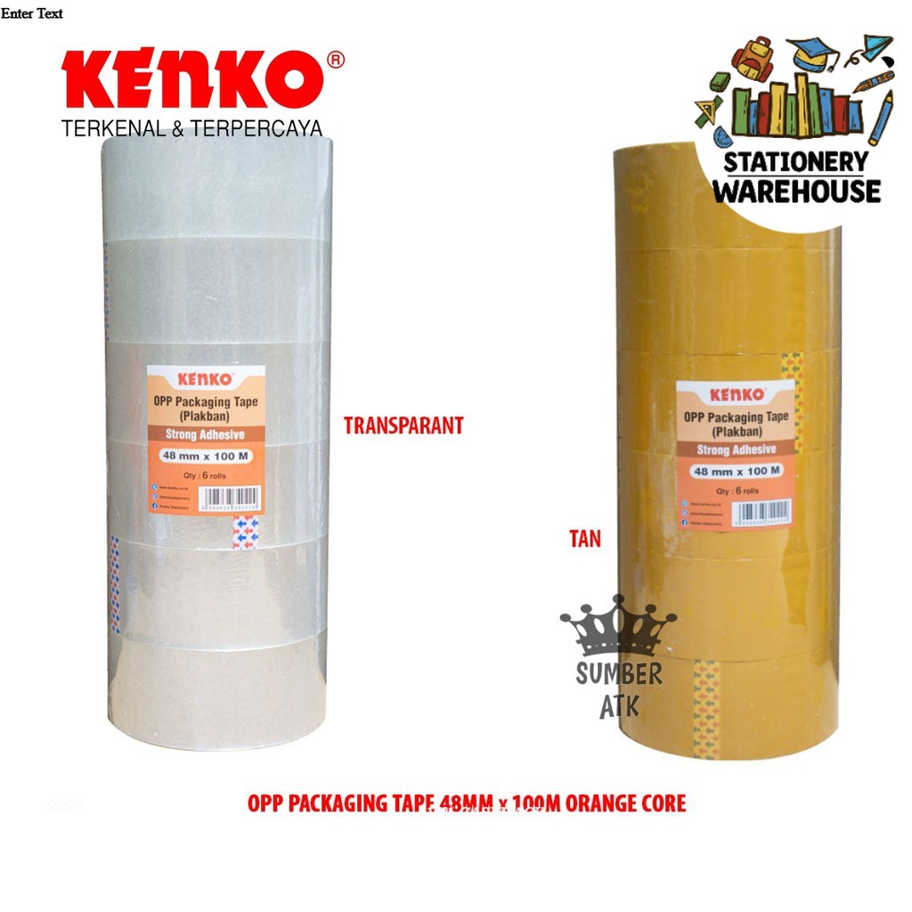 

KENKO OPP TAPE / LAKBAN / PEREKAT 48 MM x 100 M x 45 Mic ( 109 yard ) Selotip - Orange Core