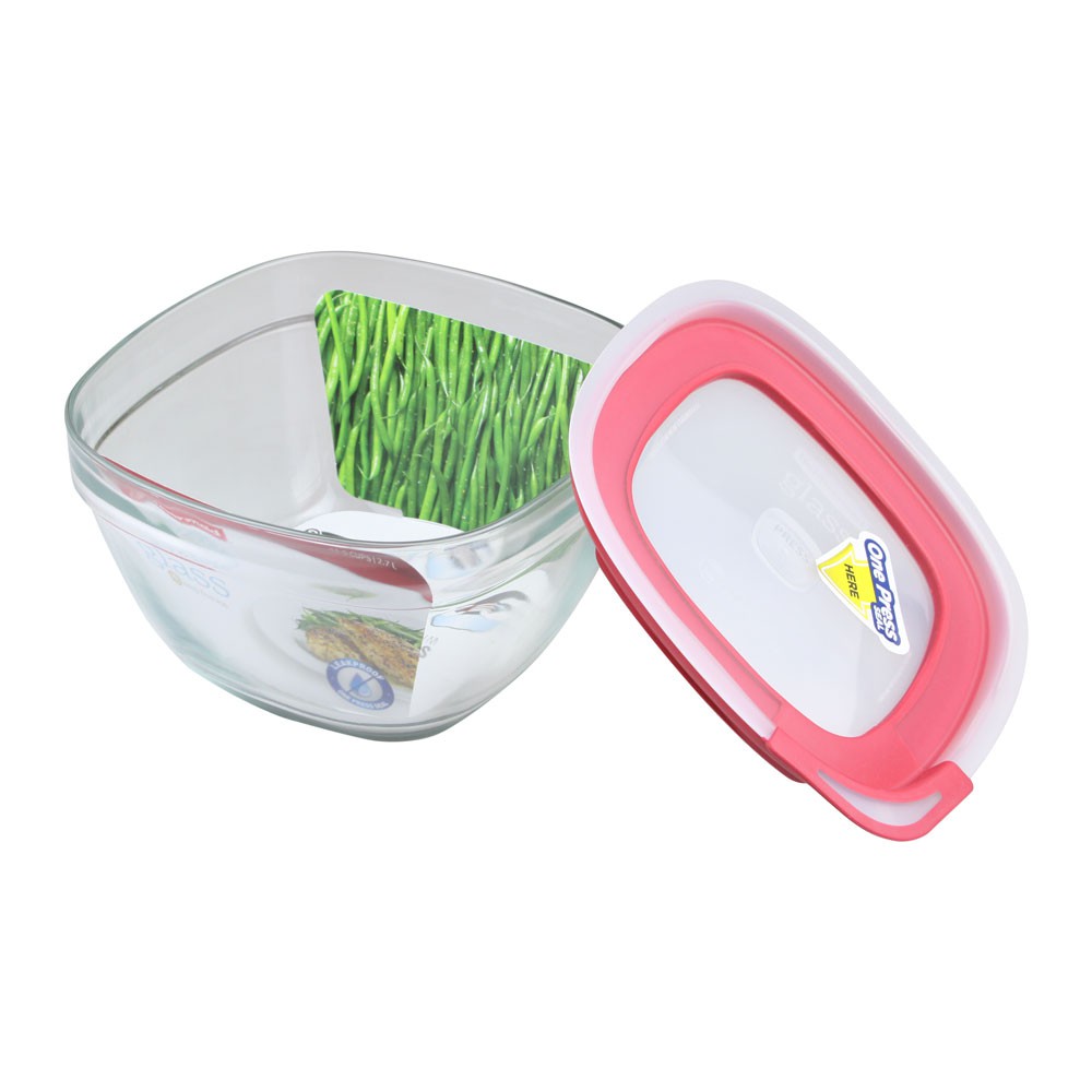 RUBBERMAID TEMPAT MAKAN KACA 2,7 L - MERAH