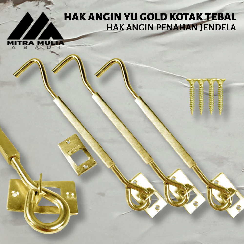 Hak Angin Tebal Kotak Stainless / Cantolan Penahan Jendela