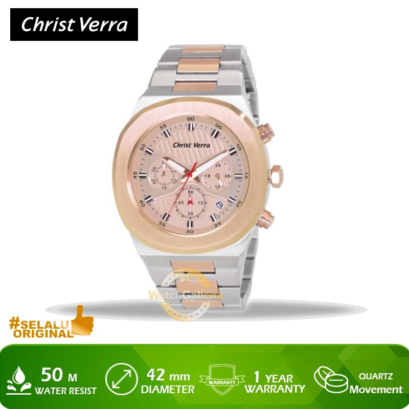 Jam Tangan Christ Verra CV 10458GAT-14 RG Original Murah