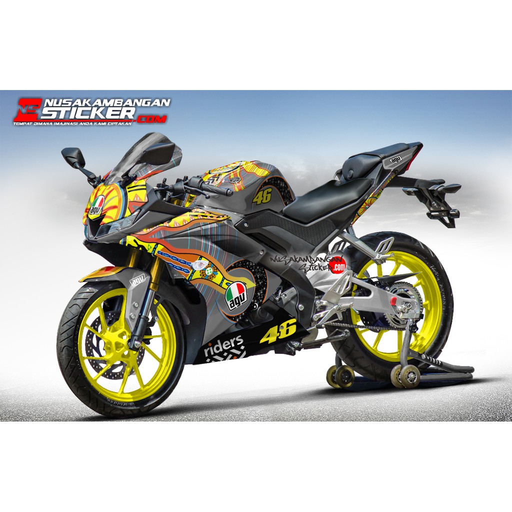 Decal Stiker R15 V3 VVA 155 - Continent Abu-abu Sticker Full Body