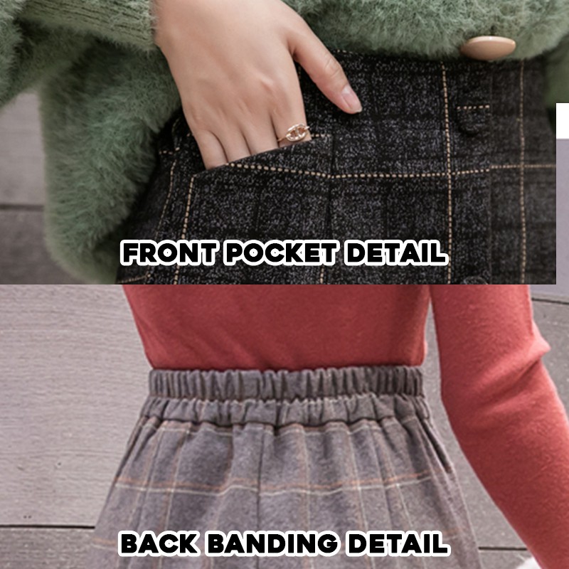 KARAKOREA 1188 Pocket Midi Banding Heejin Skirt/Rok Midi/Korean Women Skirt/Rok Korea Skirt