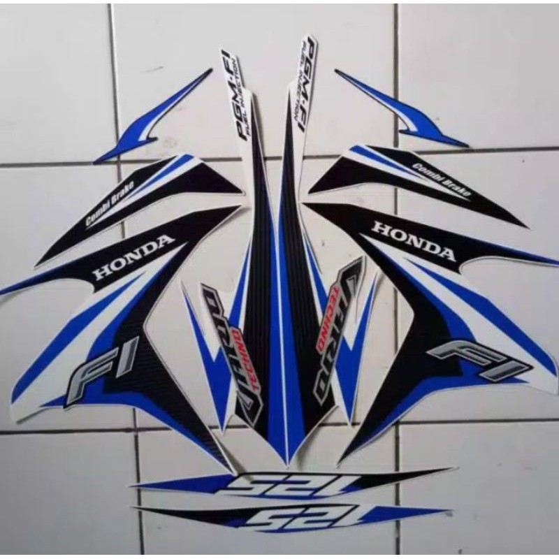 Stiker Vario 125 techno 2014 biru putih