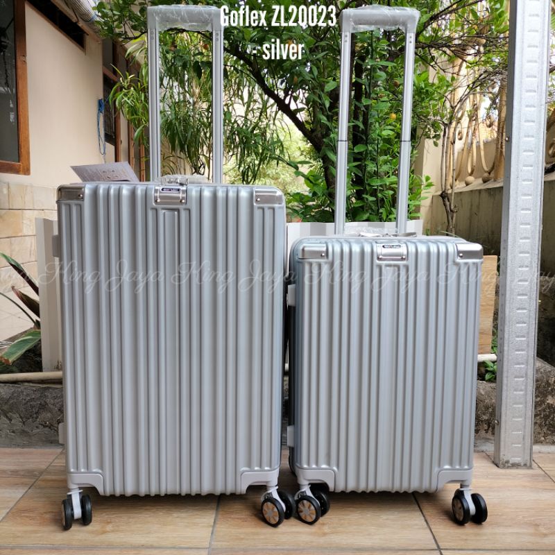 Koper Fiber 24 Inch GOFLEX TRAVEL CROSS Sudut Aluminium TSA Kunci Tanam One Tone Colour Roda 4 Putar