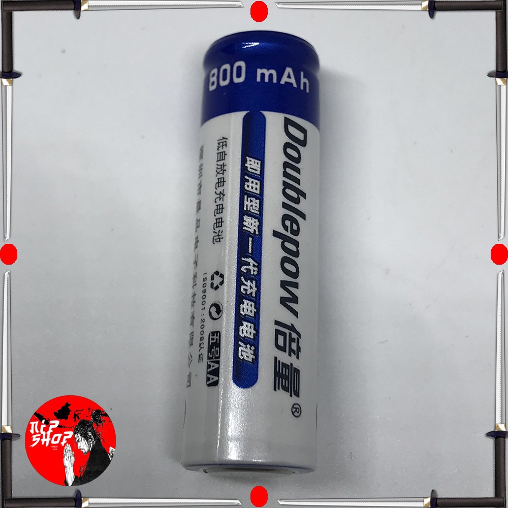 DOUBLEPOW Batu Baterai Alkaline Rechargeable AA 800mAh 2 PCS