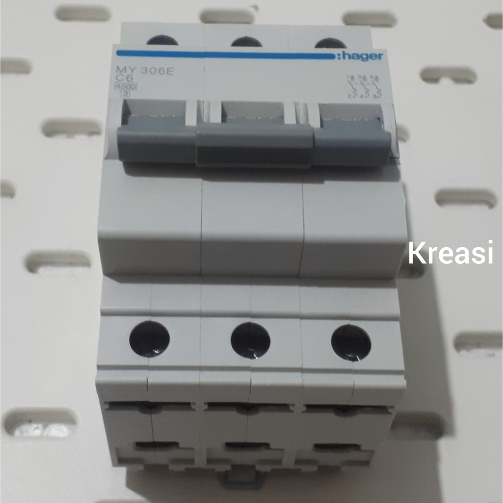 MCB 3 PHASE C6 6 AMPERE MY-306E HAGER