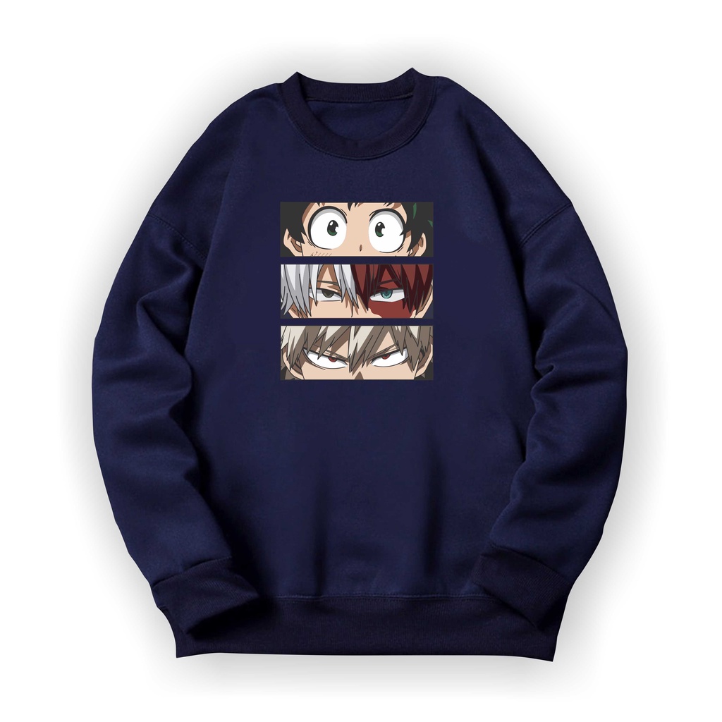 MY HERO ANIME Basic Sweater II MY HERO ANIME  Crewneck Sz M - XL ( Pria &amp; Wanita )