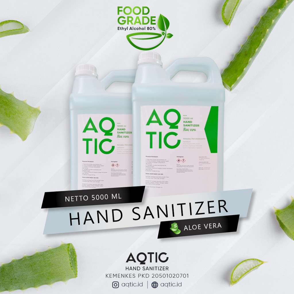 Hand Sanitizer AQTIC 5 Liter (Ethyl Alcohol Food Grade 80%