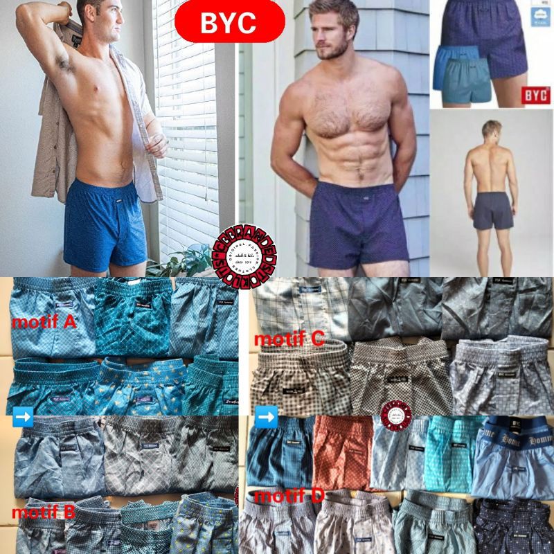 BYC Mens Underwear Cotton woven Boxer Korean Brands Unisex Original