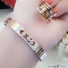 Titanium Set Gelang dan Cincin Wanita C825ag