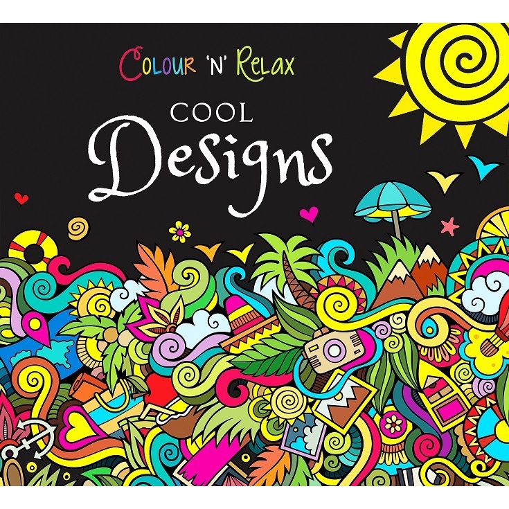 [Mind To Mind] Colour N Relax Cool Designs Adult Colouring Book (Buku Mewarnai Dewasa)