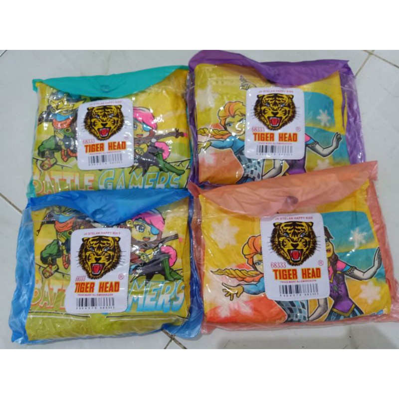 JAS HUJAN STELAN ANAK TIGER HEAD HPY KID333 (BELAKANG ADA TEMPAT TAS )