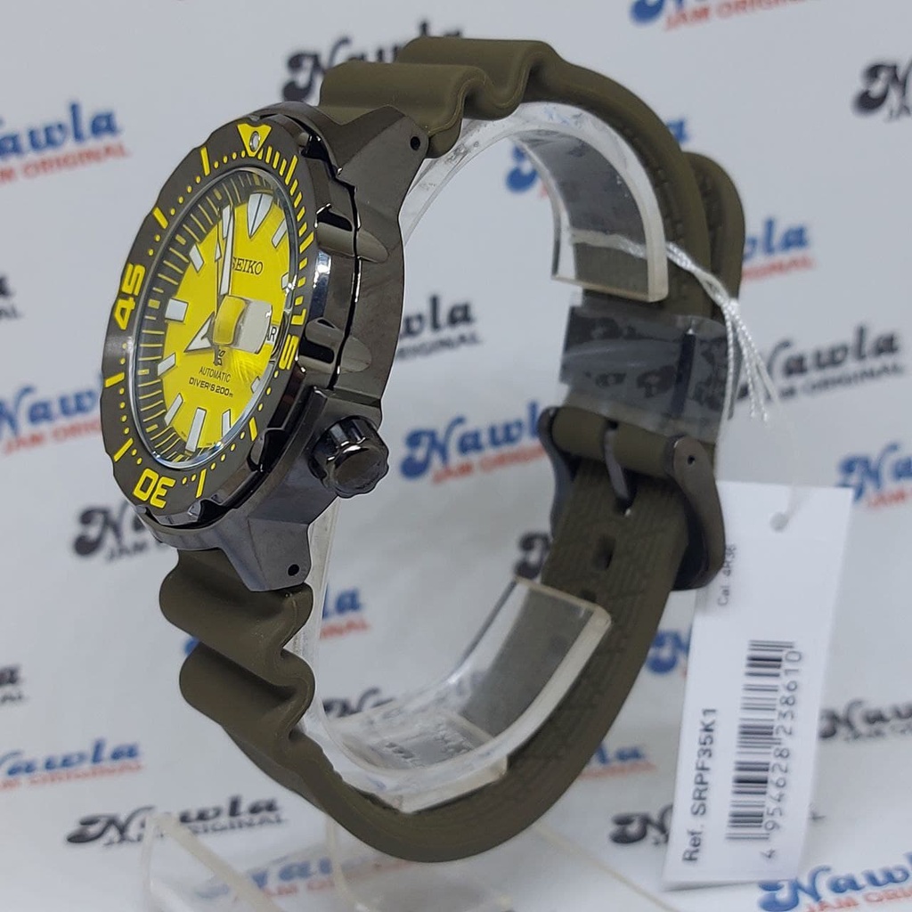 Seiko Prospex SRPF35K1 Yellow Black Monster - Jam Tangan Pria SRPF35