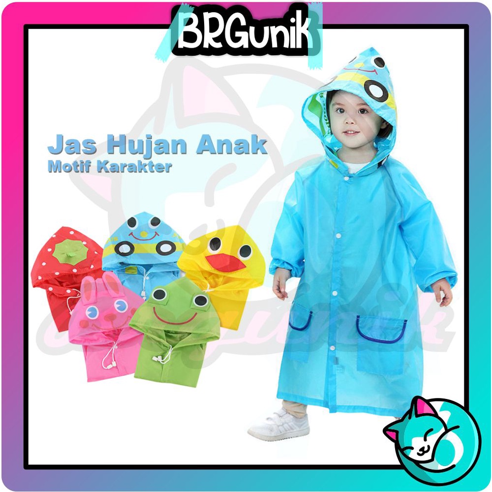 BRGUNIK Jas Hujan Anak Kido Kiddo Imut Imoet Baju Indoplast Jaket Kecil Lucu Jas SD Anak Anak Kecil R759