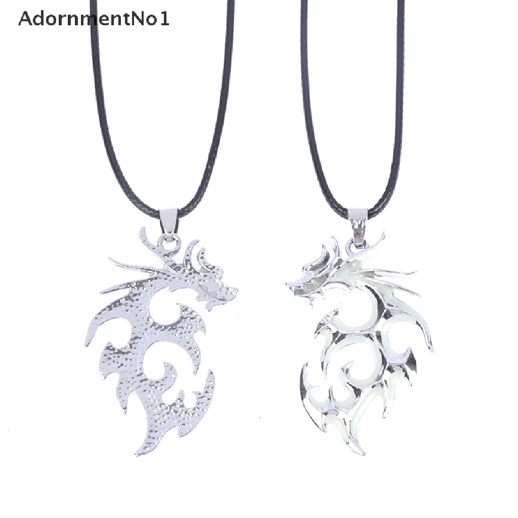 (AdornmentNo1) Kalung Rantai Liontin Naga Glow In The Dark Untuk Wanita / Pesta