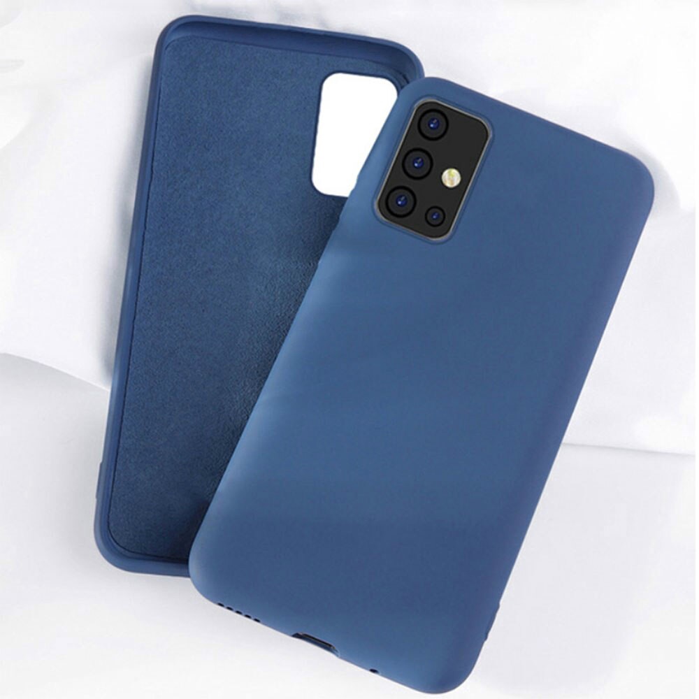 OPPO A16 A54 A15 A15S A53 2020 A92 OPPO A52 A53 A5S A12 A7 Case Liquid Silicone Anti-Slip Shockproof Phone Cover-navy blue