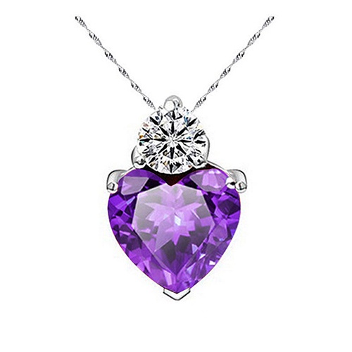 Hu Hu Hu Hu Hu Alat Bantu Pasang Kacamata♡ Kalung Rantai Dengan Liontin Bentuk Hati Aksen Berlian Imitasi Warna Silver Untuk Wanita