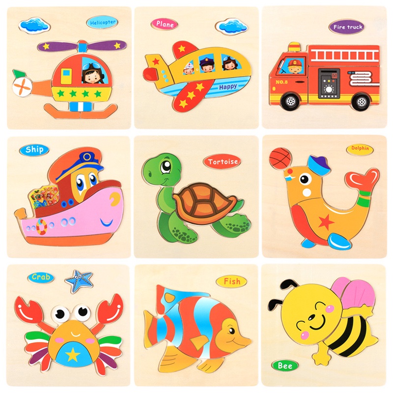 Puzzle kayu/Puzzle kayu mainan edukasi/Mainan anak/Mainan Puzzle Kayu Anak 3D Mainan Edukasi Puzzel Kayu Jigsaw Edukatif Lucu Murah Wooden Toys  L12