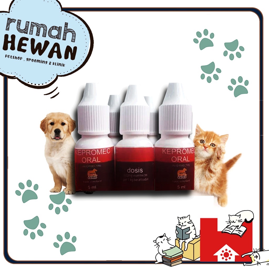 Kepromec Oral 5ml - Obat Kutu Jamur Scabies Kucing &amp; Anjing