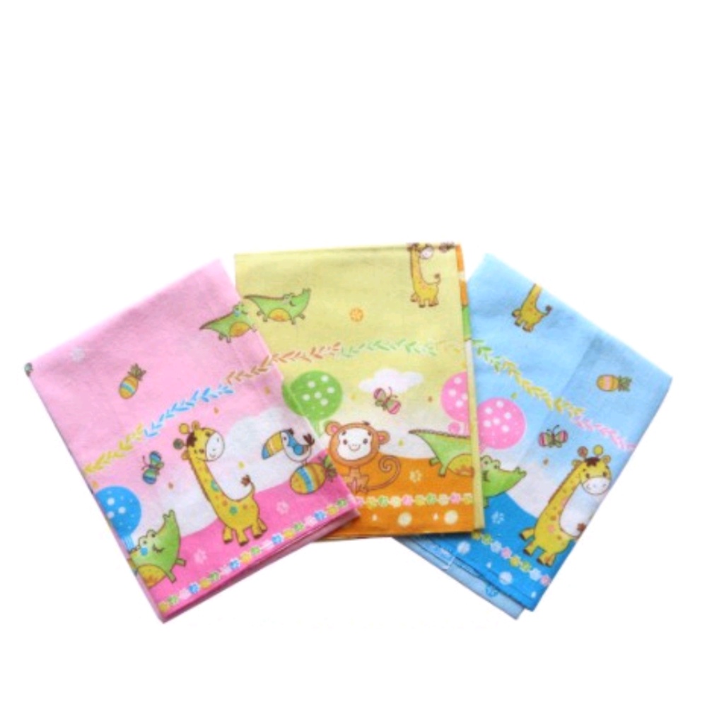 1 Lusin Bedong Kotak, Bedong Kotak / Selimut Bayi Katun Flanel 90 x 75 pernel 12 pc