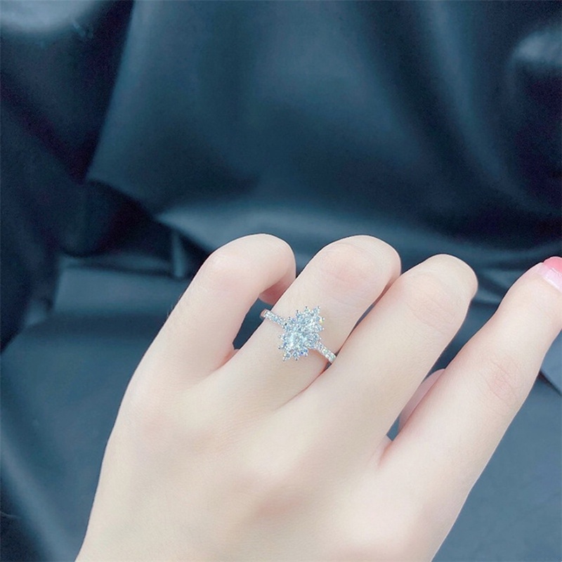 Cincin Lapis Silver Hias Cubic Zirconia Untuk Wanita