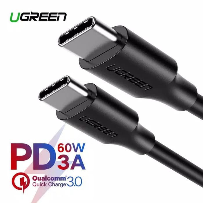 kabel Ugreen USB Type C to Type C PD 60Watt Cable 1M Black-50998