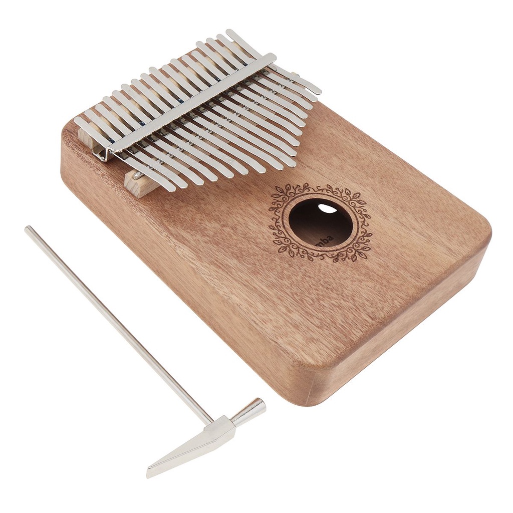 Kalimba Thumb Piano 17 Kunci Bahan Kayu Mahoni Solid Dengan Stiker Nada