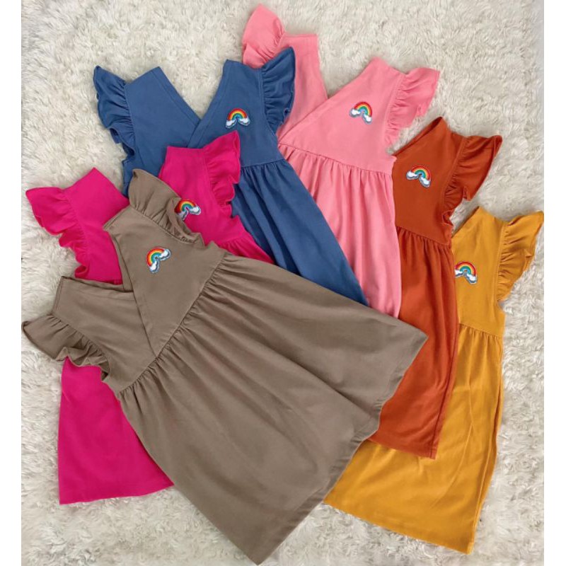 DRESS RAINBOW ANAK / DRESS ANAK RAINBOW SMILE / DRESS ANAK PELANGI / BAJU ANAK MURAH