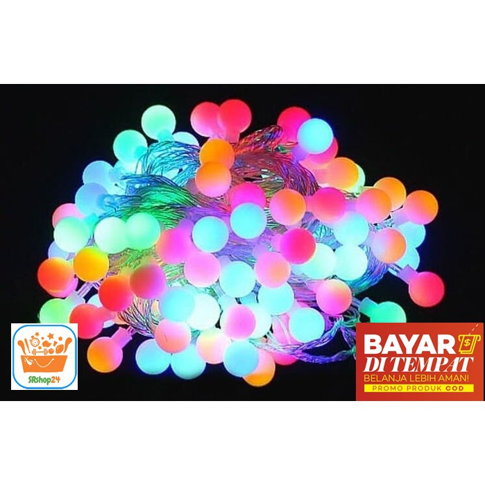 SRS (TB) Lampu Tumblr LED Anggur Bola RGB Bulat Warna Warni  Hiasan Natal Twinkle 5 meter