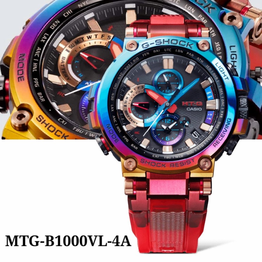 Promo Jam Tangan Casio G-Shock FullSet Tipe MTG-B1000VL-4A Quartz Rubber Jam Tangan Pria New Fashion
