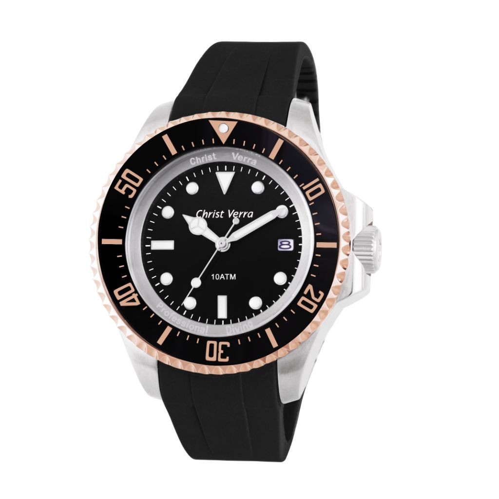 Jam Tangan Pria Tali Karet Christ Verra CV 71637G-34 BLK
