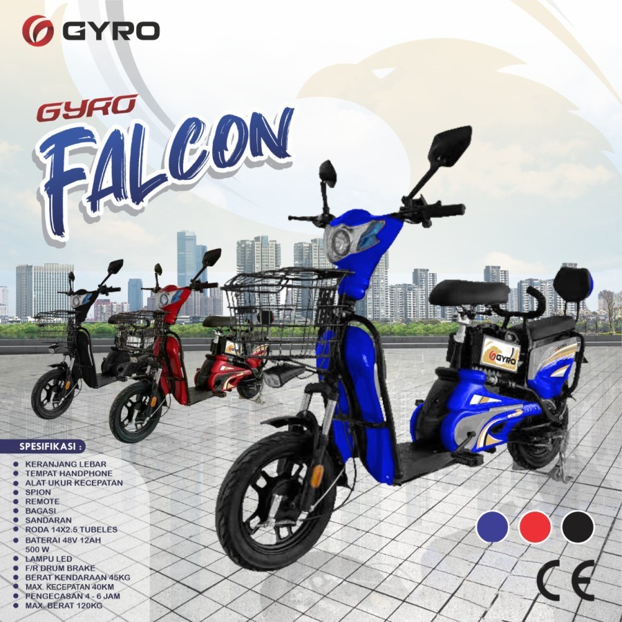 SEPEDA LISTRIK GYRO FALCON Spedometer Gowes bikecycle motorcycle Keren SEPEDA MOTOR Hadiah
