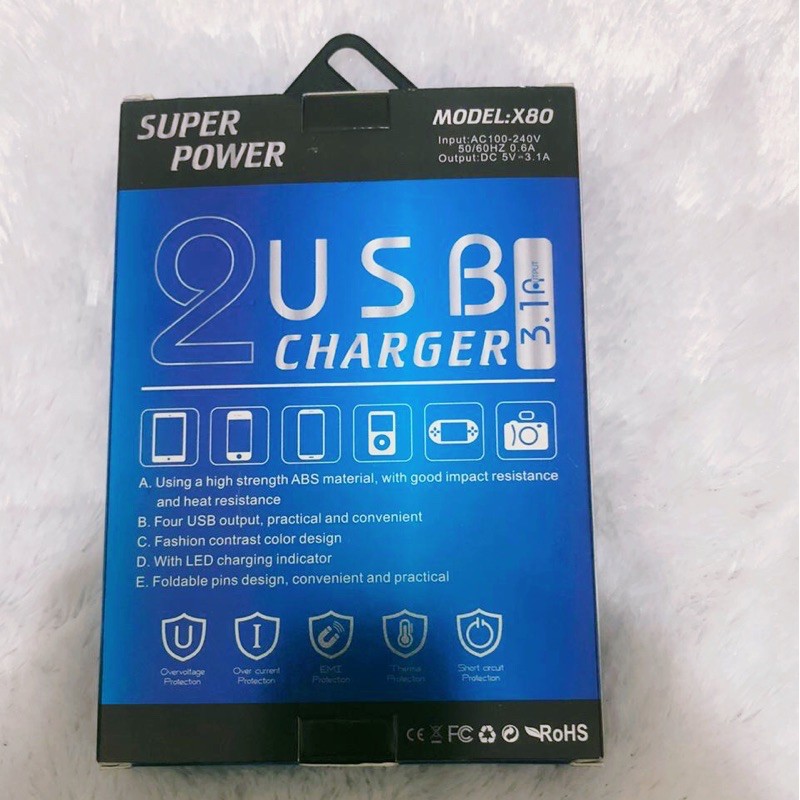 Car Charger 2 Port USB Super Power