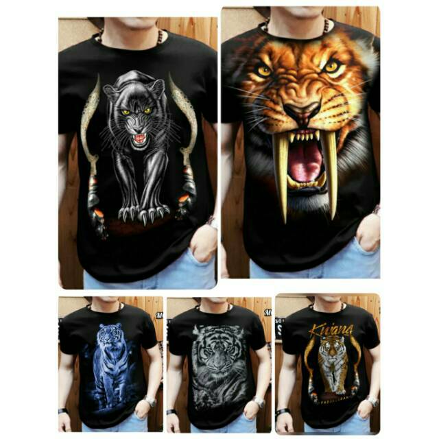  Kaos  cowok macan  kujang siliwangi keren hitam  all size 