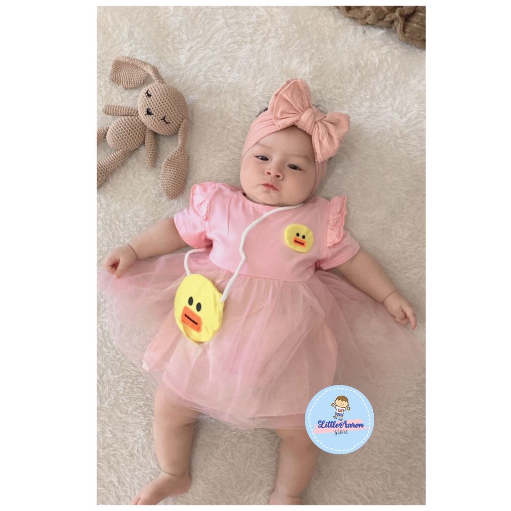 LittleAaron DRESS DUCKLING BAGS 257 EBV Baju Dress Anak Perempuan Import 6 bulan - 3 tahun