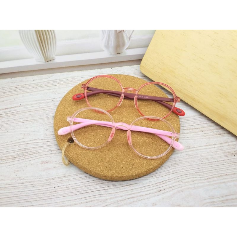 FRAME KACAMATA ANAK ANAK GRATIS LENSA ANTI RADIASI BLUERAY | KACAMATA BULAT | DESIGN KOREA 6005