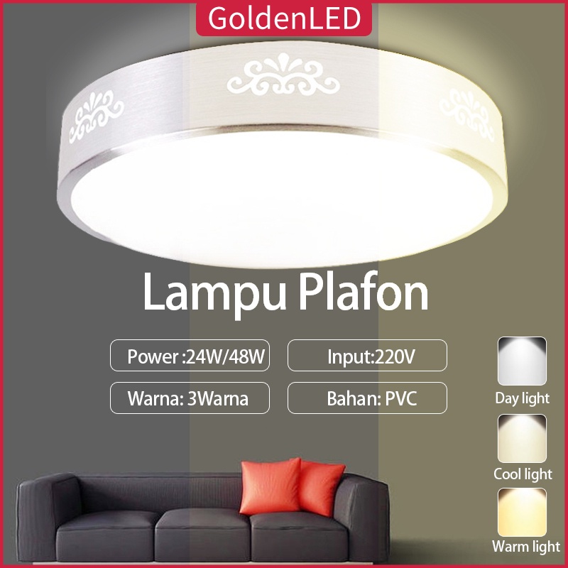 Golden LED Lampu Plafon 36W Ceilling Lampu Lampu Bulat Untuk Ruang Tamu/Kamar Tidur/Dapur