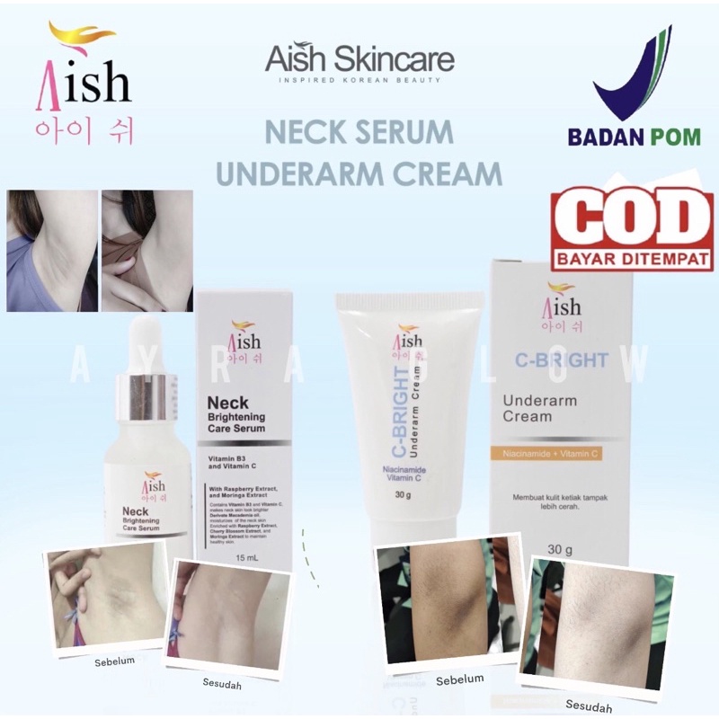 UNDERARM CREAM • AISH NECK CARE BRIGHTENING // HALAL, AMAN & BPOM ✅ // COD SELURUH INDONESIA