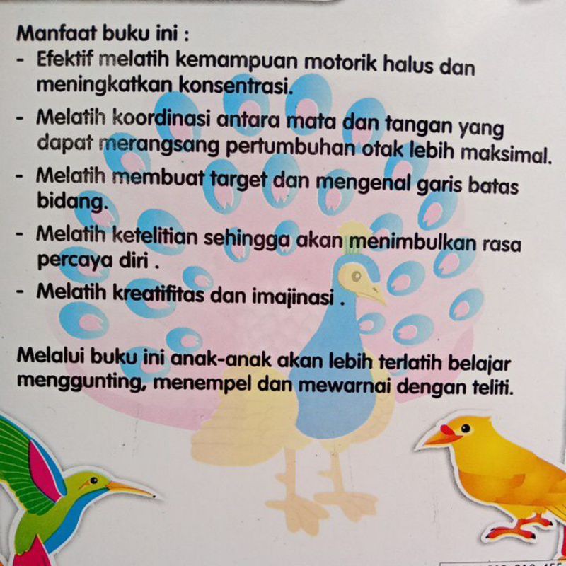 Paket 12 Buku Aktifitas Menggunting Menempel Mewarnai Anak Paud/Tk