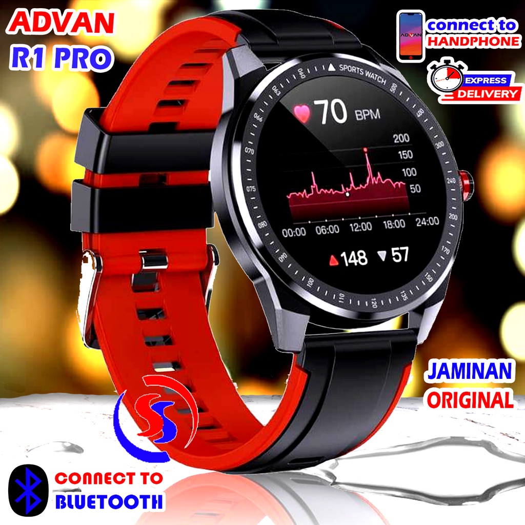 JAM TANGAN SMARTWATCH ADVAN START GO R1 PRO 1,3 INCI - PEMANTAU SpO2 24 Jam - BLOOD OXYGEN - MERAH