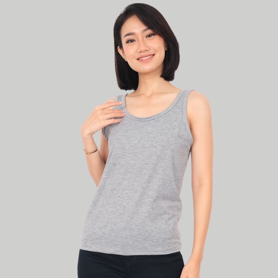 Monellina APRILA Tank Top Wanita Oversize Polos Singlet-4