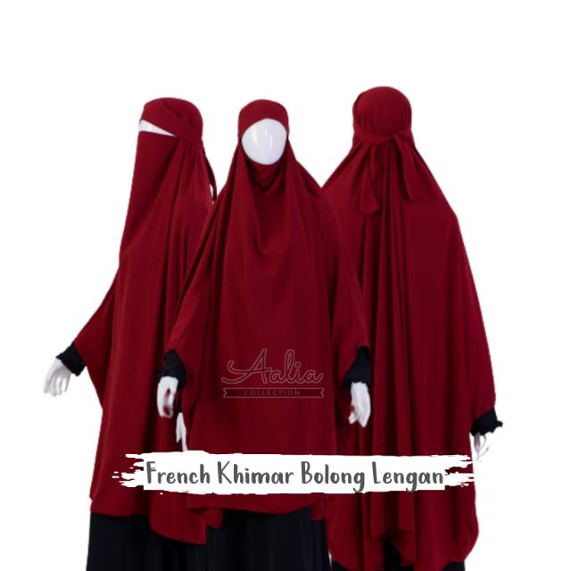 French Khimar Bolong Lengan
