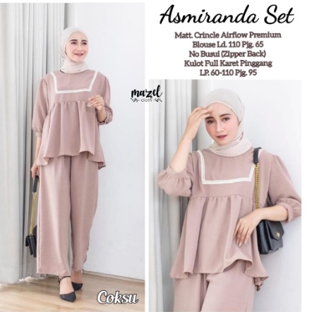 Baju Setelan Wanita Setelan Celana Panjang Wanita Stelan Blus Casual Nyaman Set Kulot