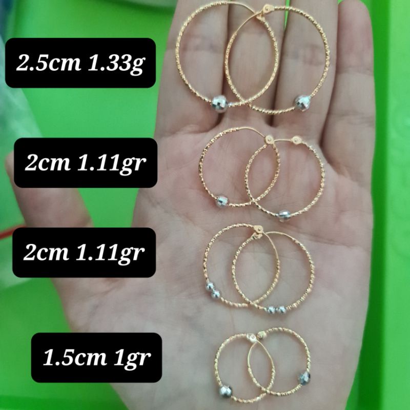 Anting Gipsi gipsy bulat besar kecil 2 warna UBS kadar 8K 375