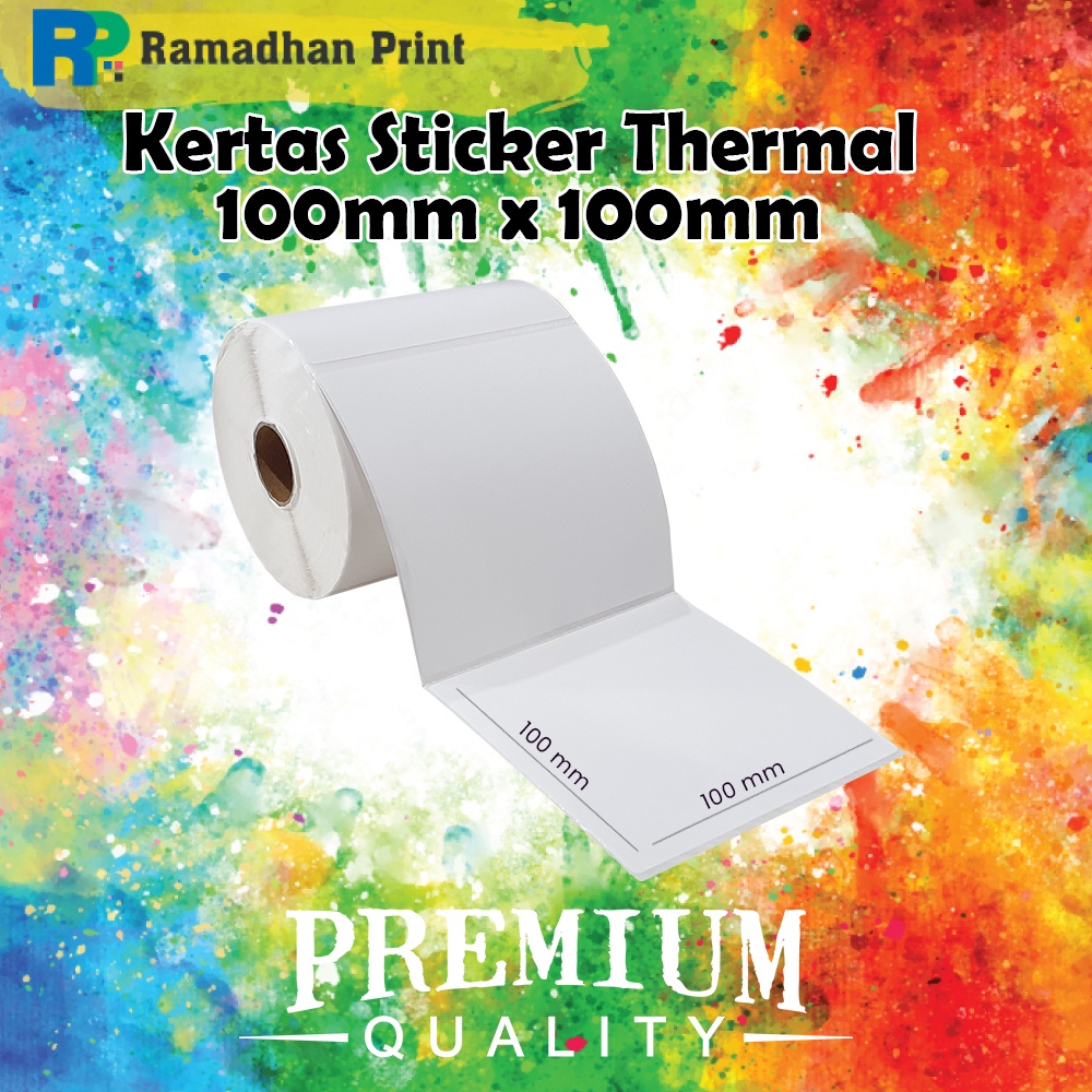 

Kertas Sticker Thermal 100mm X 100mm, Label Barcode Direct Resi 1 Roll Isi 500pcs
