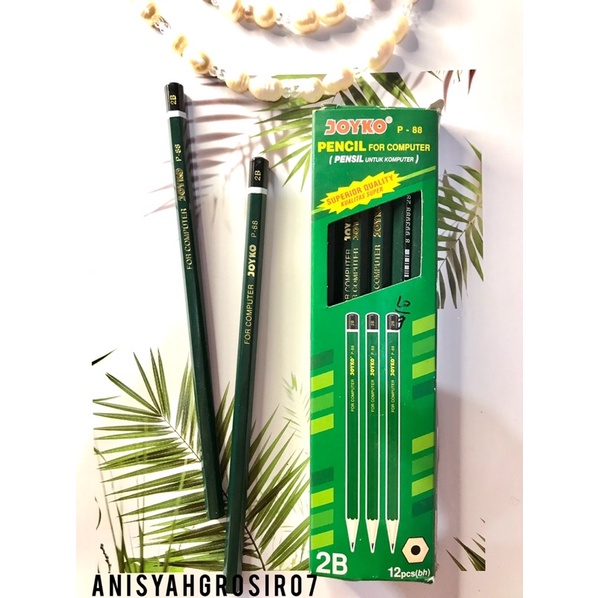 

(SATUAN) Pensil kayu 2B JOYKO P-88 Hijau/ Pensil ujian/Joyko pencil P-88 series