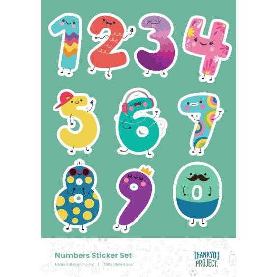 

Stiker anak edukasi angka - numbers sticker set tumblr sticker