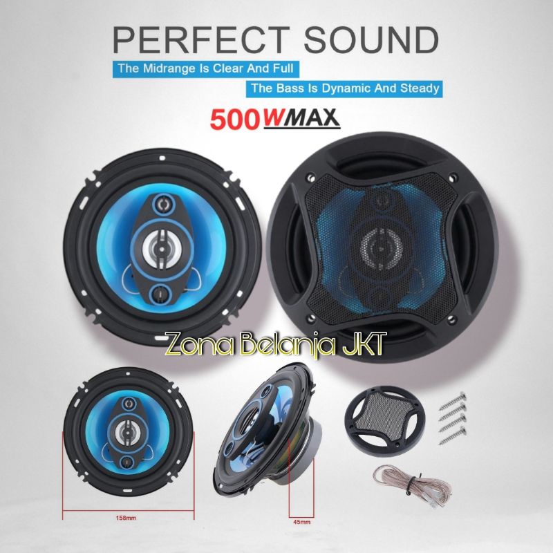 COAXIAL SPEAKER PINTU MOBIL 6 INCH 500WATT 2 WAY HOFI CAR LOUDSPEAKER 2 PCS TP-1671